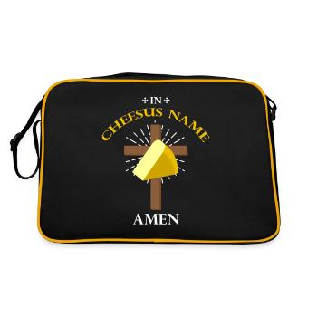 Smoked Gouda design and Gouda gourmet - Retro Bag - black/gold - Back