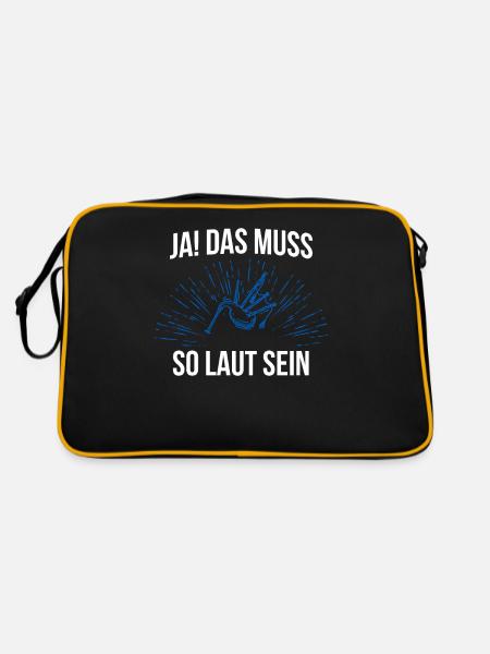 Dudelsack Dudelsackspieler Sackpfeife - Retro Tasche - Schwarz/Gold