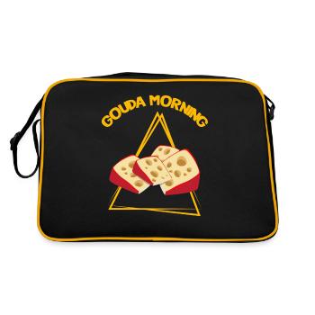 Smoked Gouda design and Gouda gourmet - Retro Bag - black/gold - Back