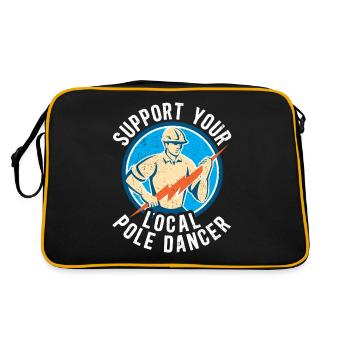 High Voltage Electrician Power Grid - Retro Bag - black/gold - Back