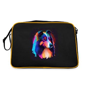 Collie Dog Saying Collie Design - Sac Retro - noir/or - Dos