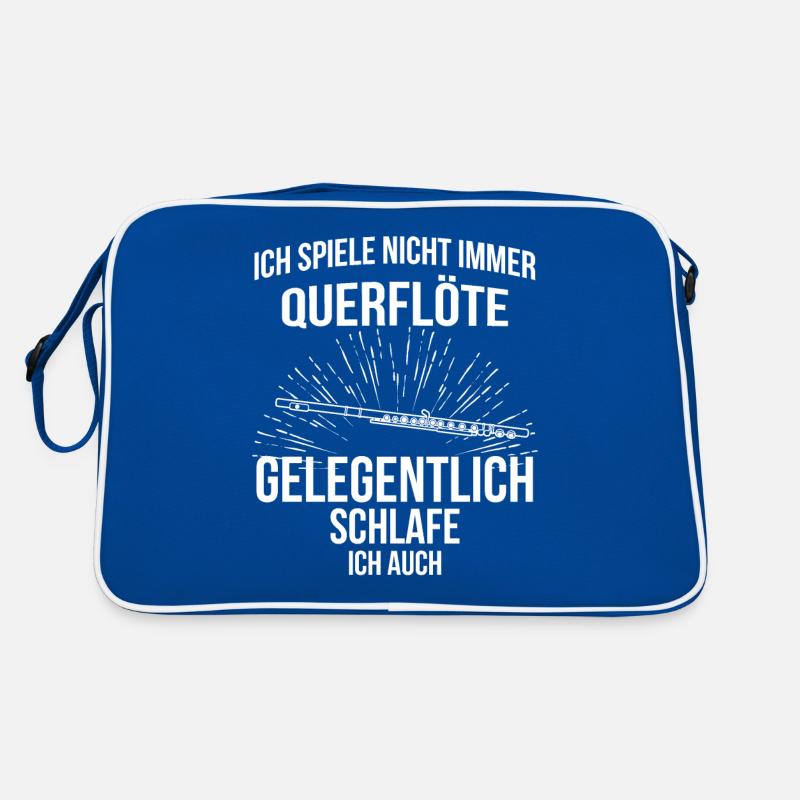 Querflöte Querflötenspieler Querflötist Retro Tasche