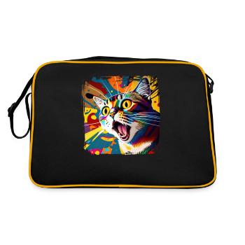 Cat Lovers Cool Cat Design Cat Mama - Retro Bag - black/gold - Back