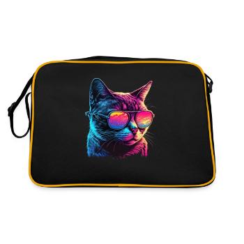 Cat Lovers Cool Cat Design Cat Mama - Retro Bag - black/gold - Back