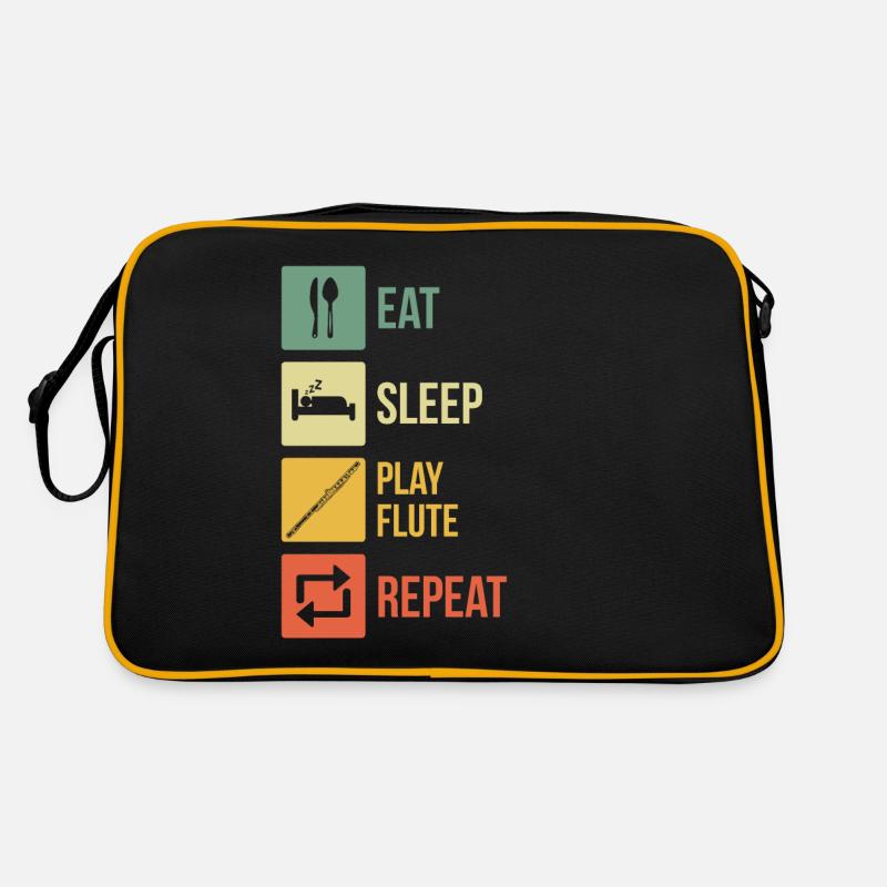 Querflöte Querflötenspieler Querflötist Retro Tasche