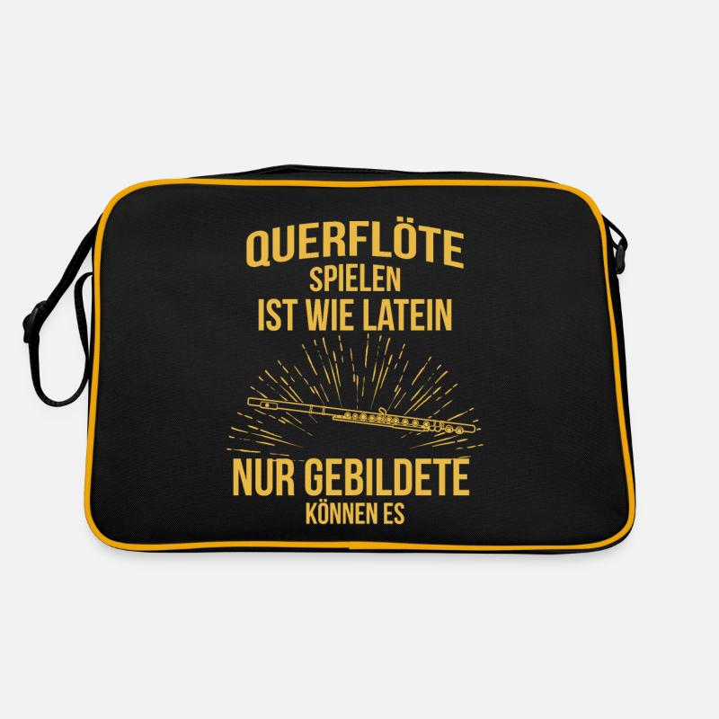 Querflöte Querflötenspieler Querflötist Retro Tasche