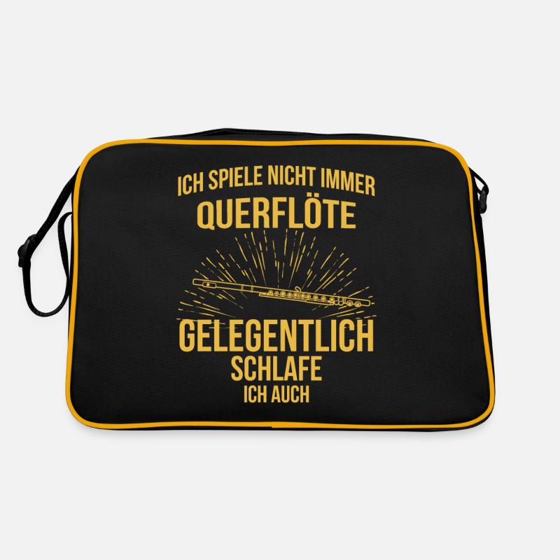 Querflöte Querflötenspieler Querflötist Retro Tasche