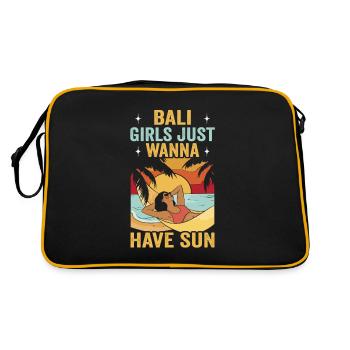 Bali Indonesien Strandurlaub am Meer - Retro Tasche - Schwarz/Gold - Hinten