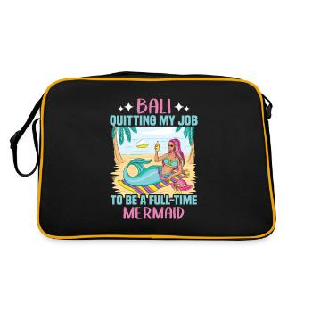 Bali Indonesien Strandurlaub am Meer - Retro Tasche - Schwarz/Gold - Hinten