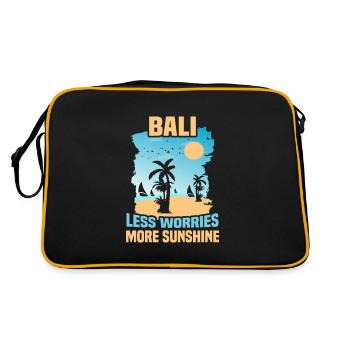Bali Indonesien Strandurlaub am Meer - Retro Tasche - Schwarz/Gold - Hinten