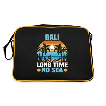 Bali Indonesien Strandurlaub am Meer - Retro Tasche - Schwarz/Gold - Hinten
