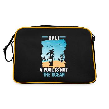 Bali Indonesien Strandurlaub am Meer - Retro Tasche - Schwarz/Gold - Hinten