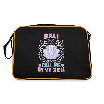 Bali Indonesien Strandurlaub am Meer - Retro Tasche - Schwarz/Gold - Hinten