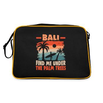 Bali Indonesien Strandurlaub am Meer - Retro Tasche - Schwarz/Gold - Hinten