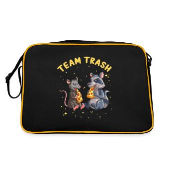 Waschbär Design für Possum und Beutelratte - Retro Tasche - Schwarz/Gold - Hinten
