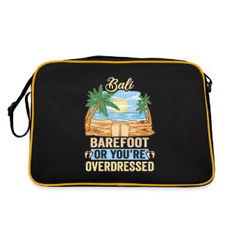 Bali Indonesien Strandurlaub am Meer - Retro Tasche - Schwarz/Gold - Hinten