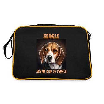 Dog Saying Beagle Design pour les amoureux des chiens - Sac Retro - noir/or - Dos