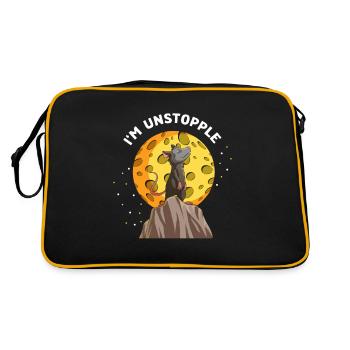 Waschbär Design für Possum und Beutelratte - Retro Tasche - Schwarz/Gold - Hinten
