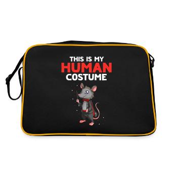 Waschbär Design für Possum und Beutelratte - Retro Tasche - Schwarz/Gold - Hinten