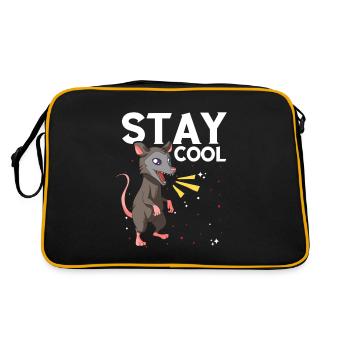 Waschbär Design für Possum und Beutelratte - Retro Tasche - Schwarz/Gold - Hinten