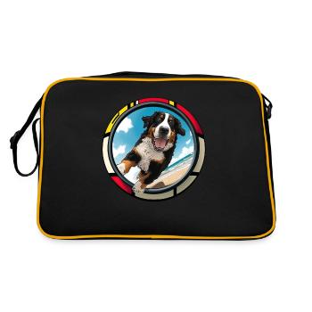 Chiens Chiens de montagne bernois Amoureux des chiens - Sac Retro - noir/or - Dos