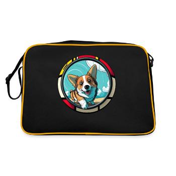Chiens CartoonWelsh Corgi Design pour les amoureux des chiens - Sac Retro - noir/or - Dos