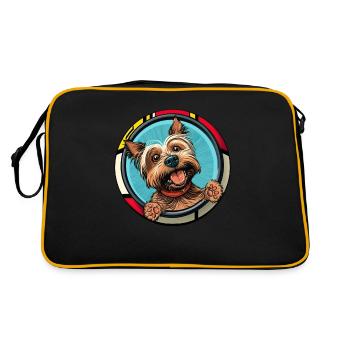 Chiens Dessin animé Yorkshire Terrier Design - Sac Retro - noir/or - Dos