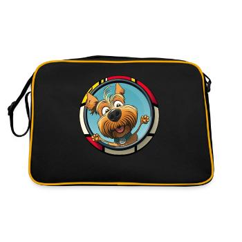 Chiens Dessin animé Yorkshire Terrier Design - Sac Retro - noir/or - Dos