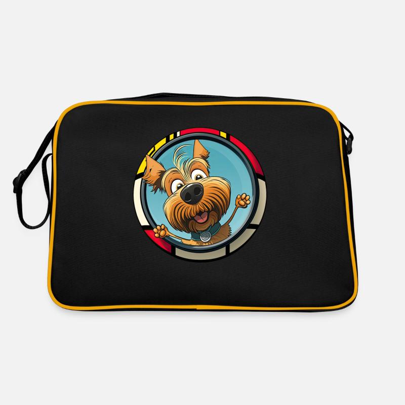 Chiens Dessin animé Yorkshire Terrier Design Sac Retro