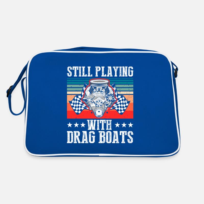 Drag Boot Design für Rennbootfahrer Retro Tasche