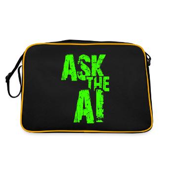 AI Künstliche Intelligenz Lustiger Nerd Spruch - Retro Tasche - Schwarz/Gold - Hinten