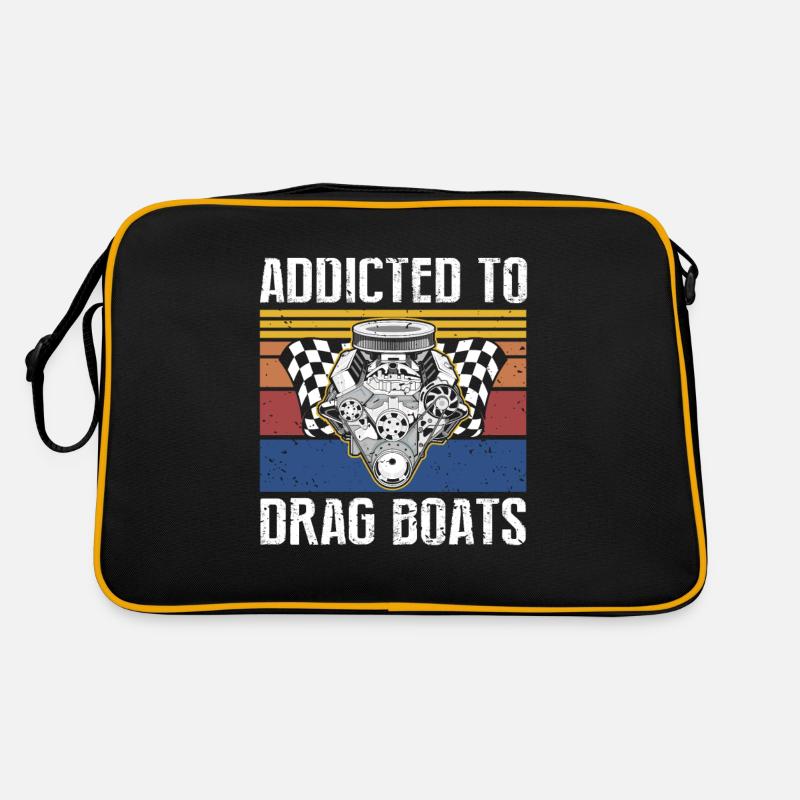Drag Boot Design für Rennbootfahrer Retro Tasche