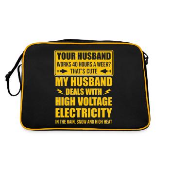 Épouse d’un électricien haute tension - Sac Retro - noir/or - Dos