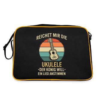 Ukulele Ukulele-Spieler Ukulelist - Retro Tasche - Schwarz/Gold - Hinten