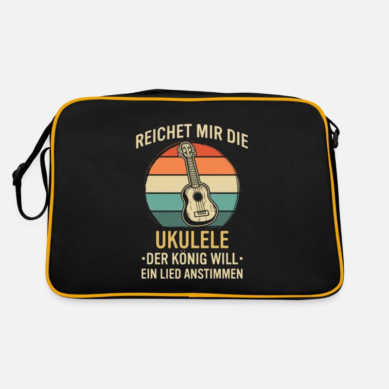 Ukulele Ukulele-Spieler Ukulelist - Retro Tasche - Schwarz/Gold