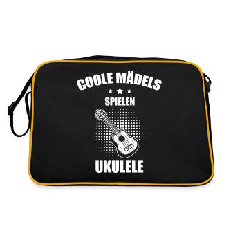 Ukulele Ukulele-Spieler Ukulelist - Retro Tasche - Schwarz/Gold - Hinten