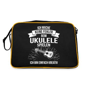 Ukulele Ukulele-Spieler Ukulelist - Retro Tasche - Schwarz/Gold - Hinten
