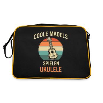 Ukulele Ukulele-Spieler Ukulelist - Retro Tasche - Schwarz/Gold - Hinten