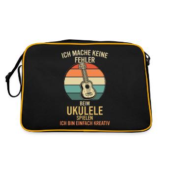 Ukulele Ukulele-Spieler Ukulelist - Retro Tasche - Schwarz/Gold - Hinten