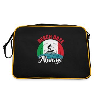 Italy beach holiday by the sea Design beach motif - Retro Bag - black/gold - Back