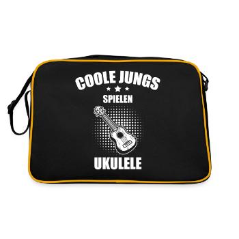 Ukulele Ukulele-Spieler Ukulelist - Retro Tasche - Schwarz/Gold - Hinten