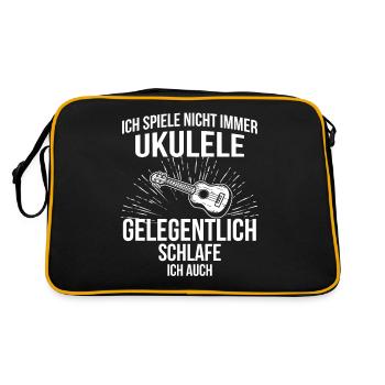 Ukulele Ukulele-Spieler Ukulelist - Retro Tasche - Schwarz/Gold - Hinten