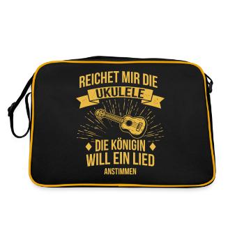 Ukulele Ukulele-Spieler Ukulelist - Retro Tasche - Schwarz/Gold - Hinten
