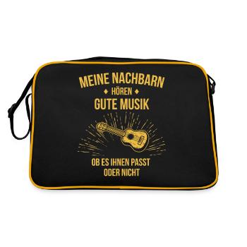 Ukulele Ukulele-Spieler Ukulelist - Retro Tasche - Schwarz/Gold - Hinten