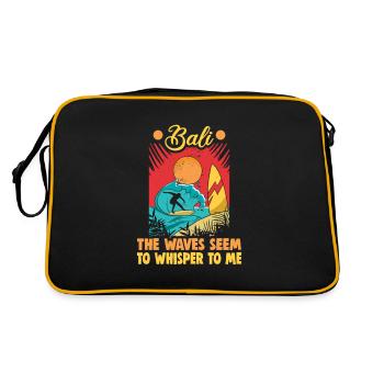 Bali Indonesien Strandurlaub am Meer - Retro Tasche - Schwarz/Gold - Hinten