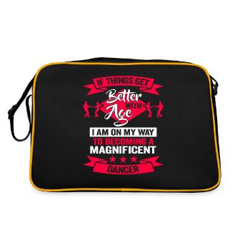 Dancing Dancer Birthday Choreographer Dance School - Retro Bag - black/gold - Back