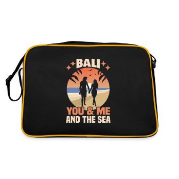 Bali Indonesien Strandurlaub am Meer - Retro Tasche - Schwarz/Gold - Hinten