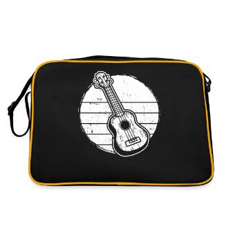 Ukulele Ukulele-Spieler Ukulelist - Retro Tasche - Schwarz/Gold - Hinten