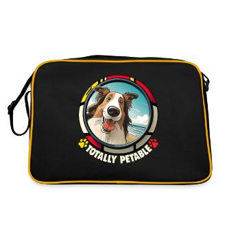 Collie Dogs Cartoon Collie Design - Sac Retro - noir/or - Dos