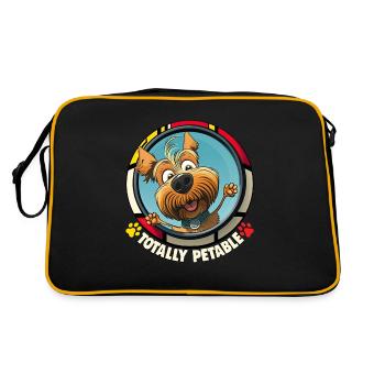 Chiens Dessin animé Yorkshire Terrier Design - Sac Retro - noir/or - Dos